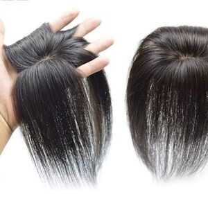 Natural Black Hair Topper for Women Human Hair Blend